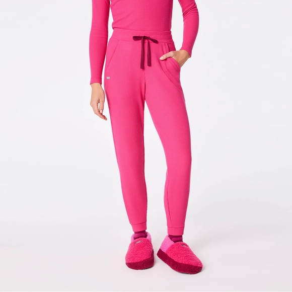 NWT FIGS Off-Shift Waffle Jogger Sweatpants™ in shocking pink